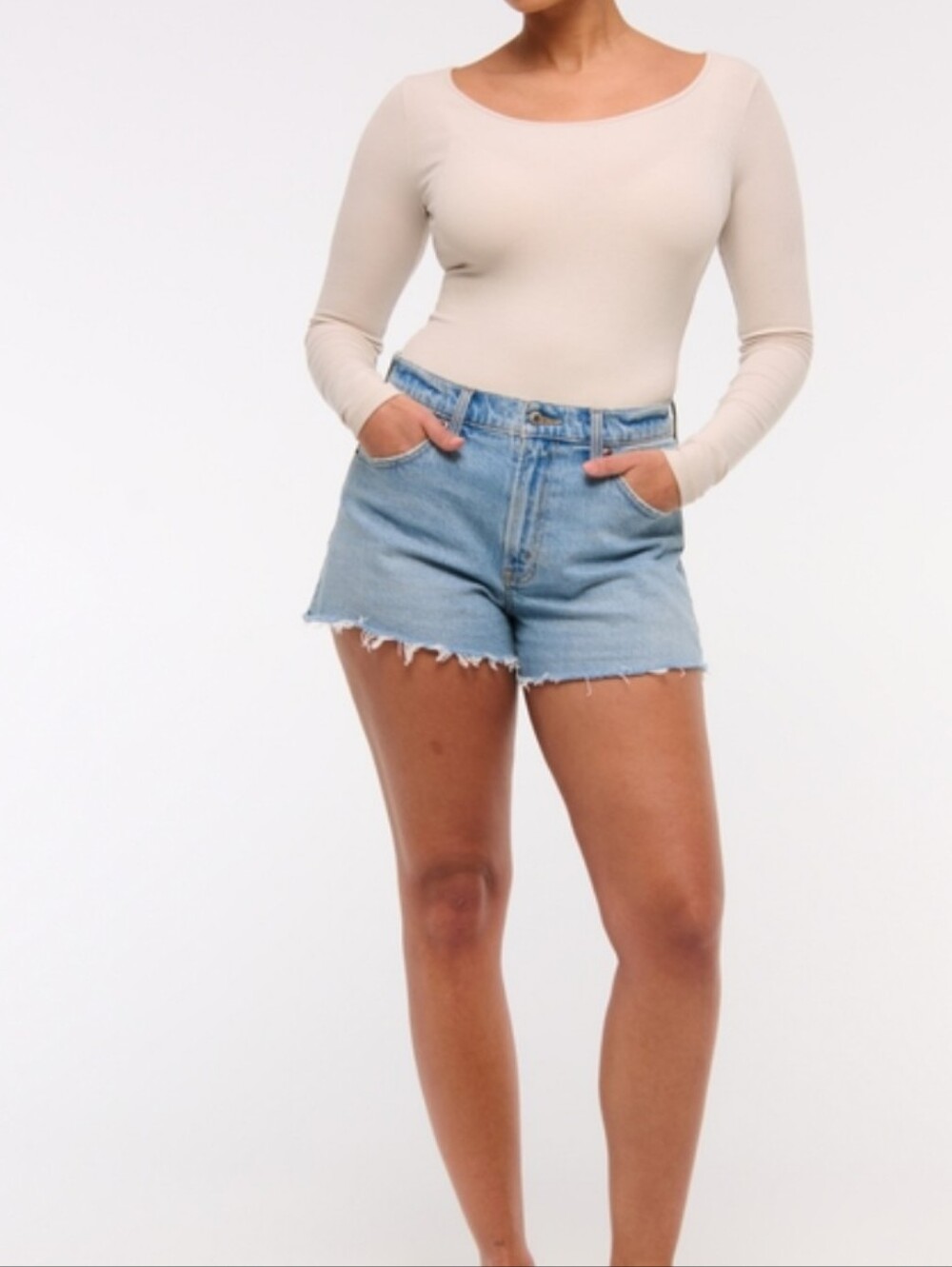 Abercrombie & Fitch High-Rise Curve Love 90s Relaxed Cutoff Denim Jean Shorts